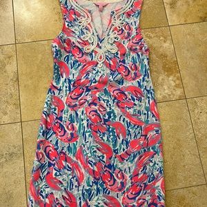 Lily Pulitzer dress size S with white v neck decor